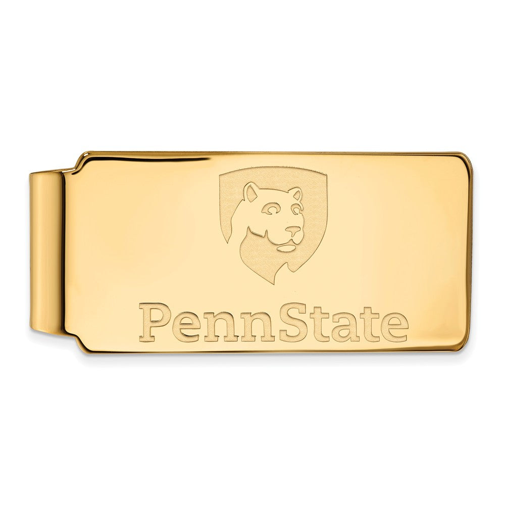 14k Yellow Gold Penn State Logo Money Clip, Item M10054 by The Black Bow Jewelry Co.