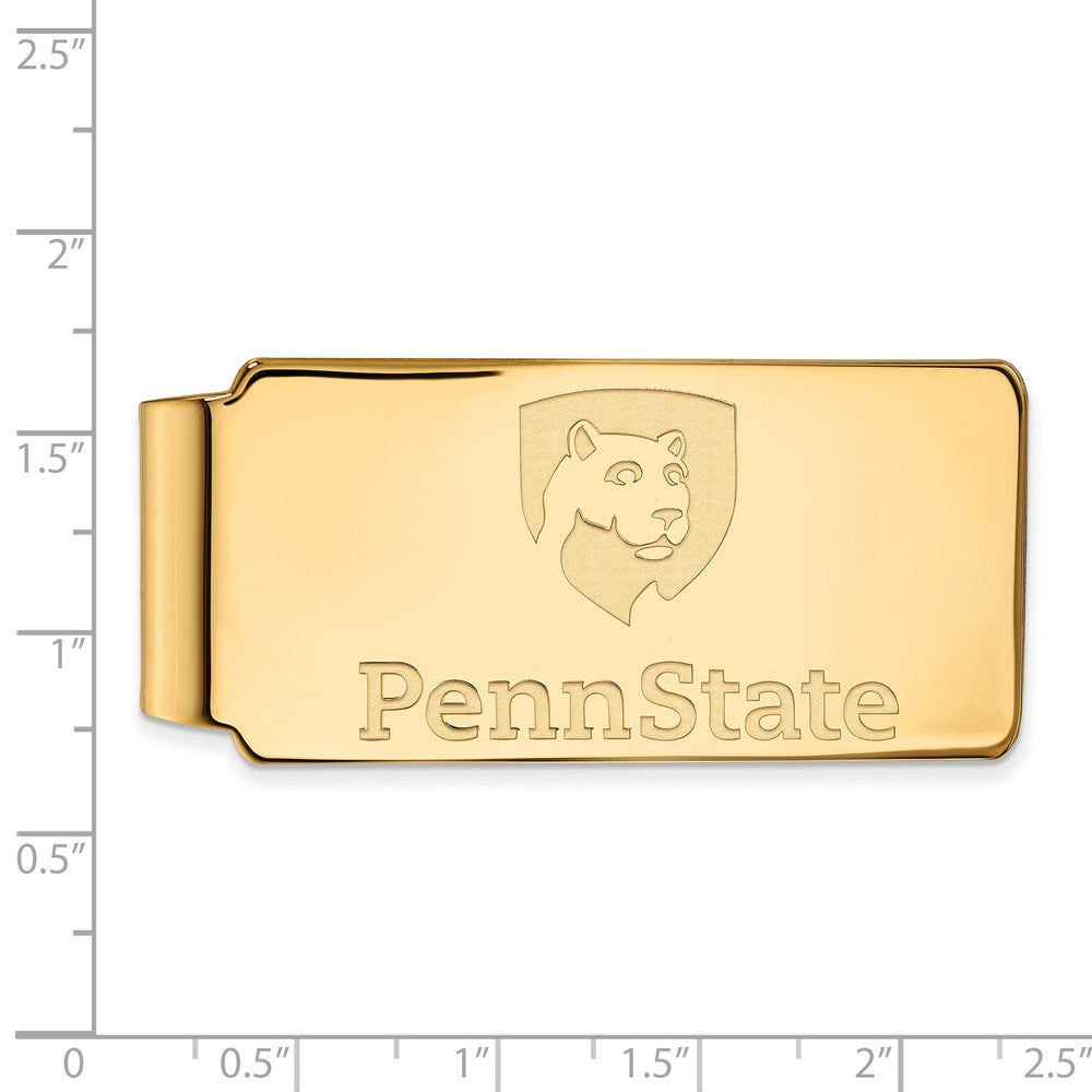 Alternate view of the 14k Yellow Gold Penn State Logo Money Clip by The Black Bow Jewelry Co.