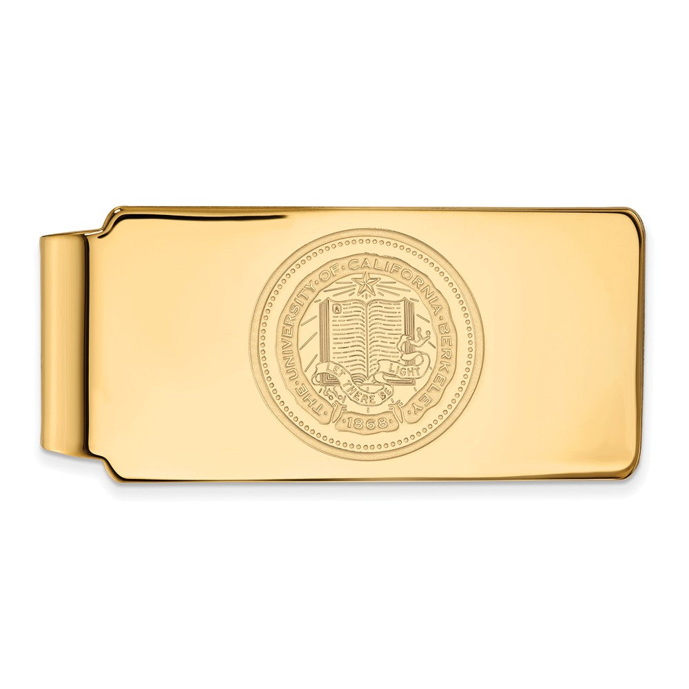 14k Yellow Gold U of California Berkeley Crest Money Clip, Item M10069 by The Black Bow Jewelry Co.