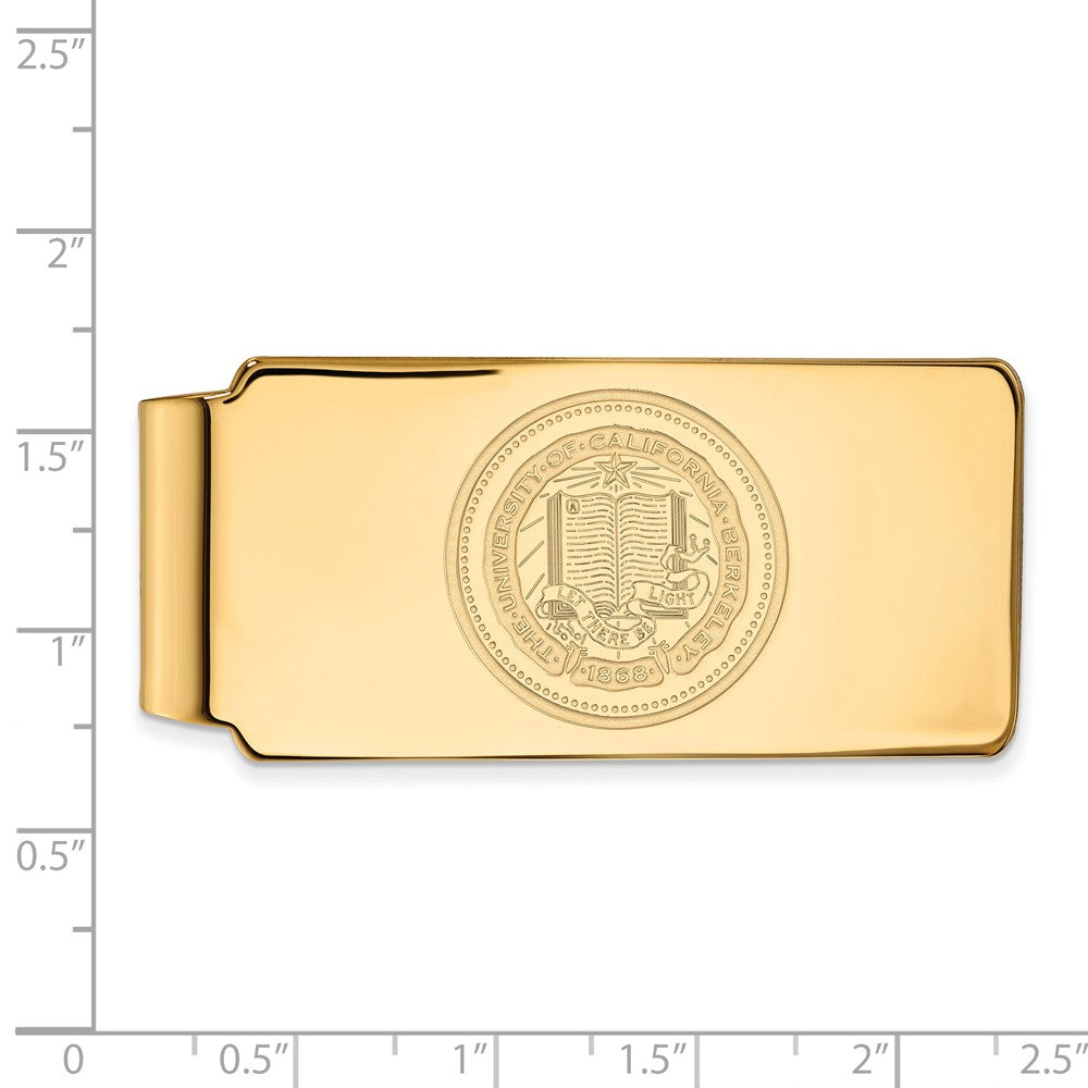 Alternate view of the 14k Yellow Gold U of California Berkeley Crest Money Clip by The Black Bow Jewelry Co.