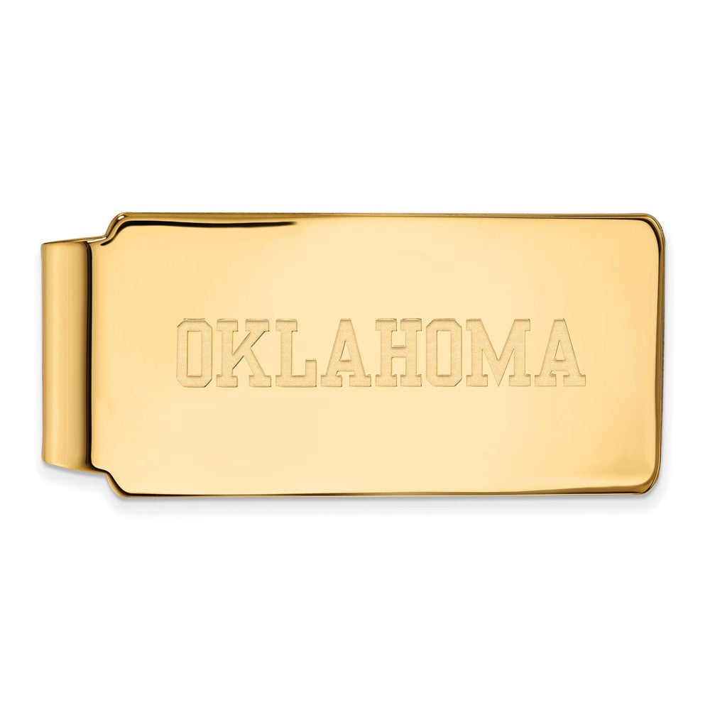14k Yellow Gold U of Oklahoma Money Clip, Item M10072 by The Black Bow Jewelry Co.