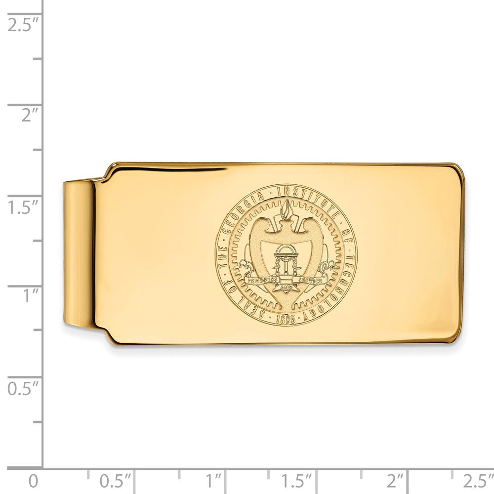 Alternate view of the 14k Yellow Gold Georgia Technology Crest Money Clip by The Black Bow Jewelry Co.