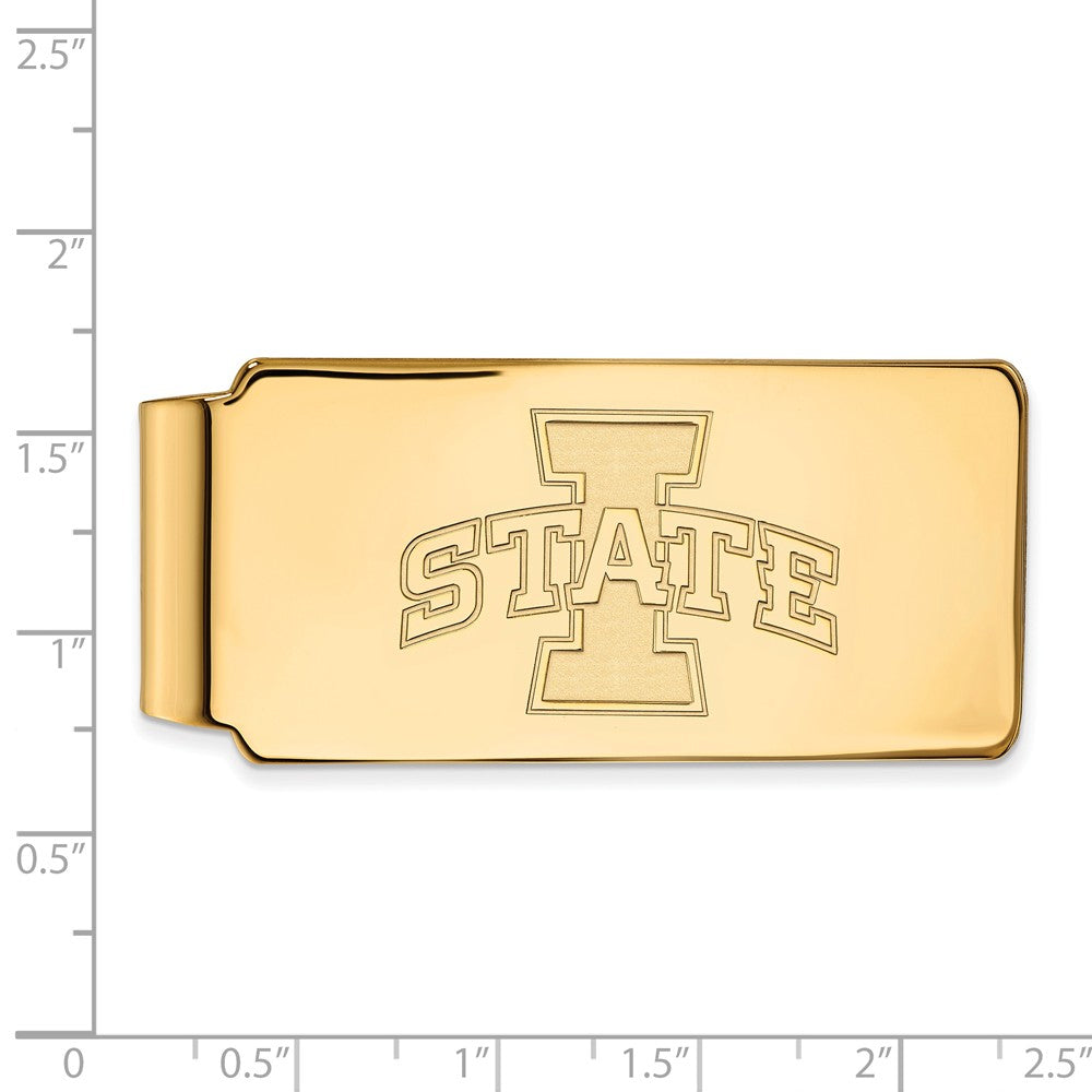 Alternate view of the 14k Gold Plated Silver Iowa State Money Clip by The Black Bow Jewelry Co.