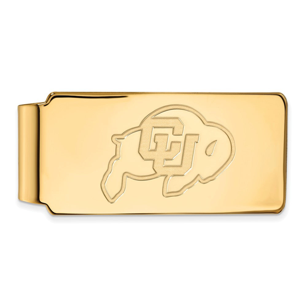 14k Gold Plated Silver U of Colorado Money Clip, Item M10111 by The Black Bow Jewelry Co.