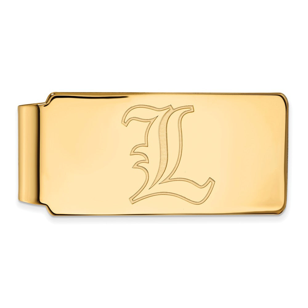 14k Gold Plated Silver U of Louisville Money Clip, Item M10123 by The Black Bow Jewelry Co.