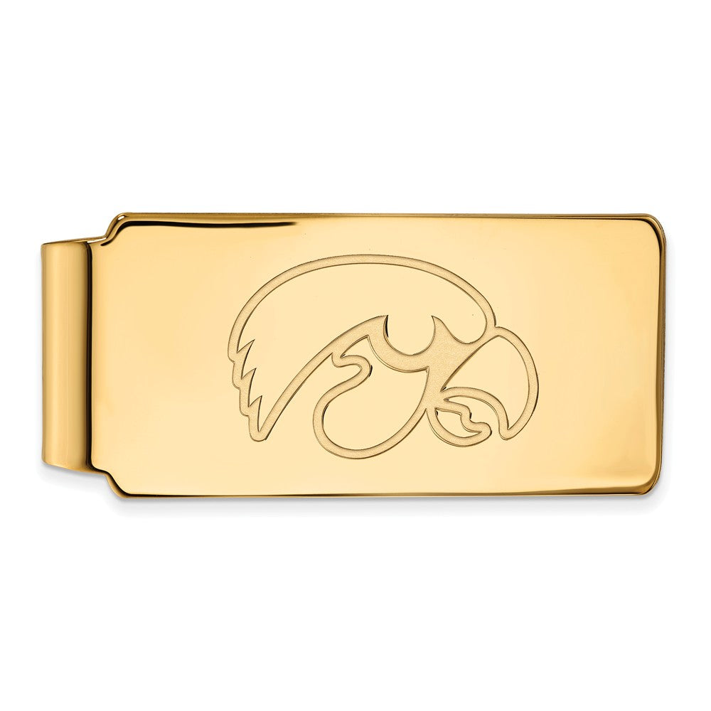 14k Gold Plated Silver U of Iowa Money Clip, Item M10158 by The Black Bow Jewelry Co.