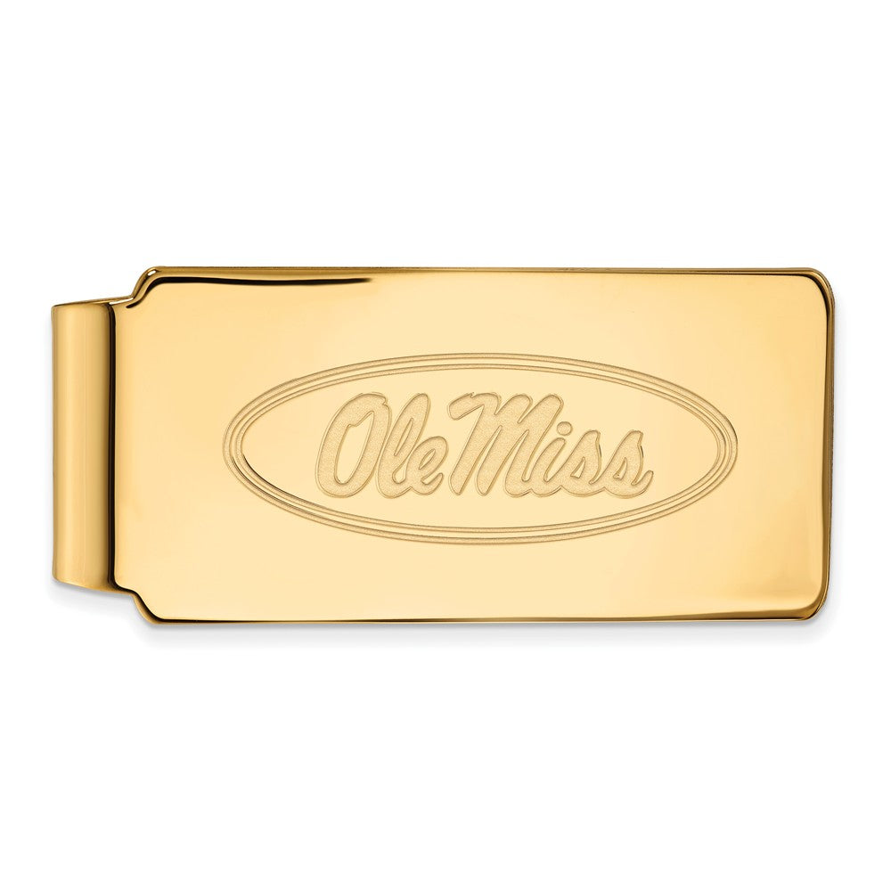 14k Gold Plated Silver U of Mississippi Money Clip, Item M10163 by The Black Bow Jewelry Co.