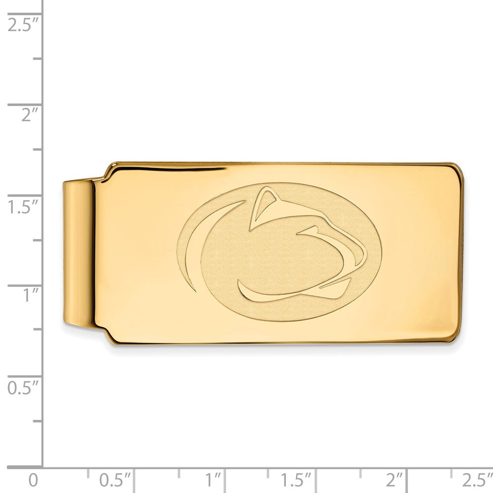 Alternate view of the 14k Gold Plated Silver Penn State Logo Money Clip by The Black Bow Jewelry Co.