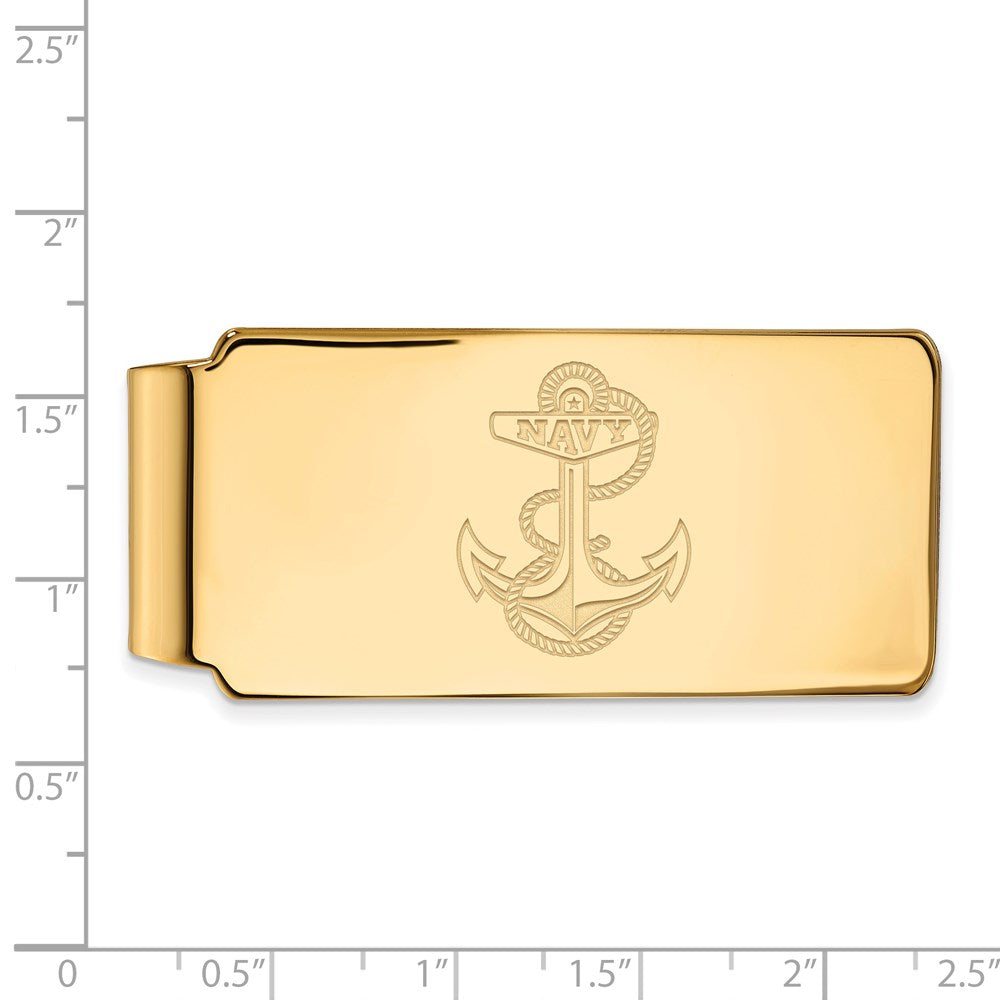 Alternate view of the 14k Gold Plated Silver U.S. Navy Money Clip by The Black Bow Jewelry Co.
