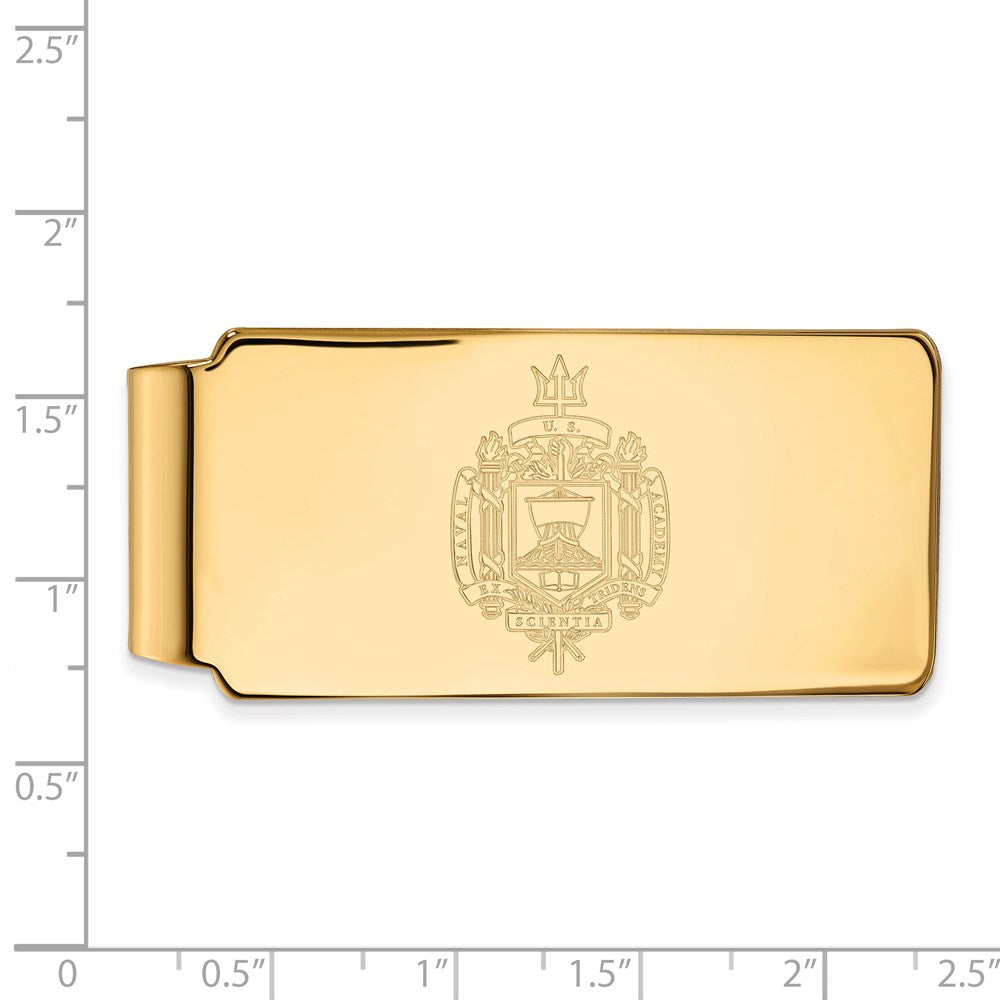 Alternate view of the 14k Gold Plated Silver U.S. Naval Academy Crest Money Clip by The Black Bow Jewelry Co.