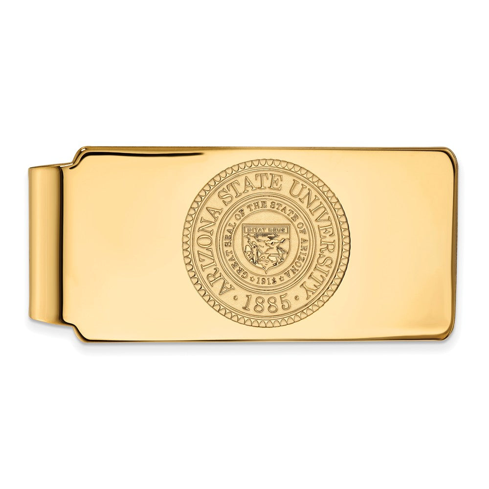 14k Gold Plated Silver Arizona State Crest Money Clip, Item M10193 by The Black Bow Jewelry Co.