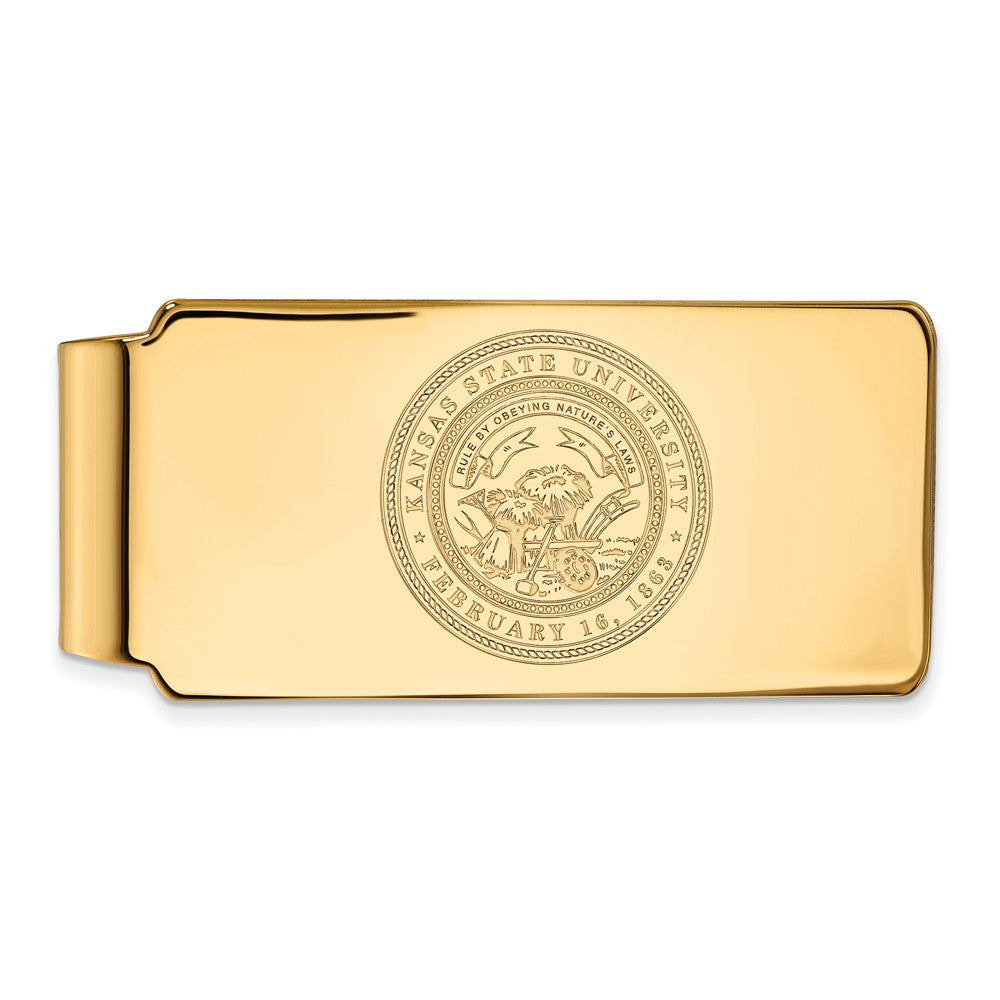 14k Gold Plated Silver Kansas State Crest Money Clip, Item M10201 by The Black Bow Jewelry Co.