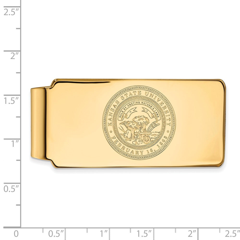 Alternate view of the 14k Gold Plated Silver Kansas State Crest Money Clip by The Black Bow Jewelry Co.