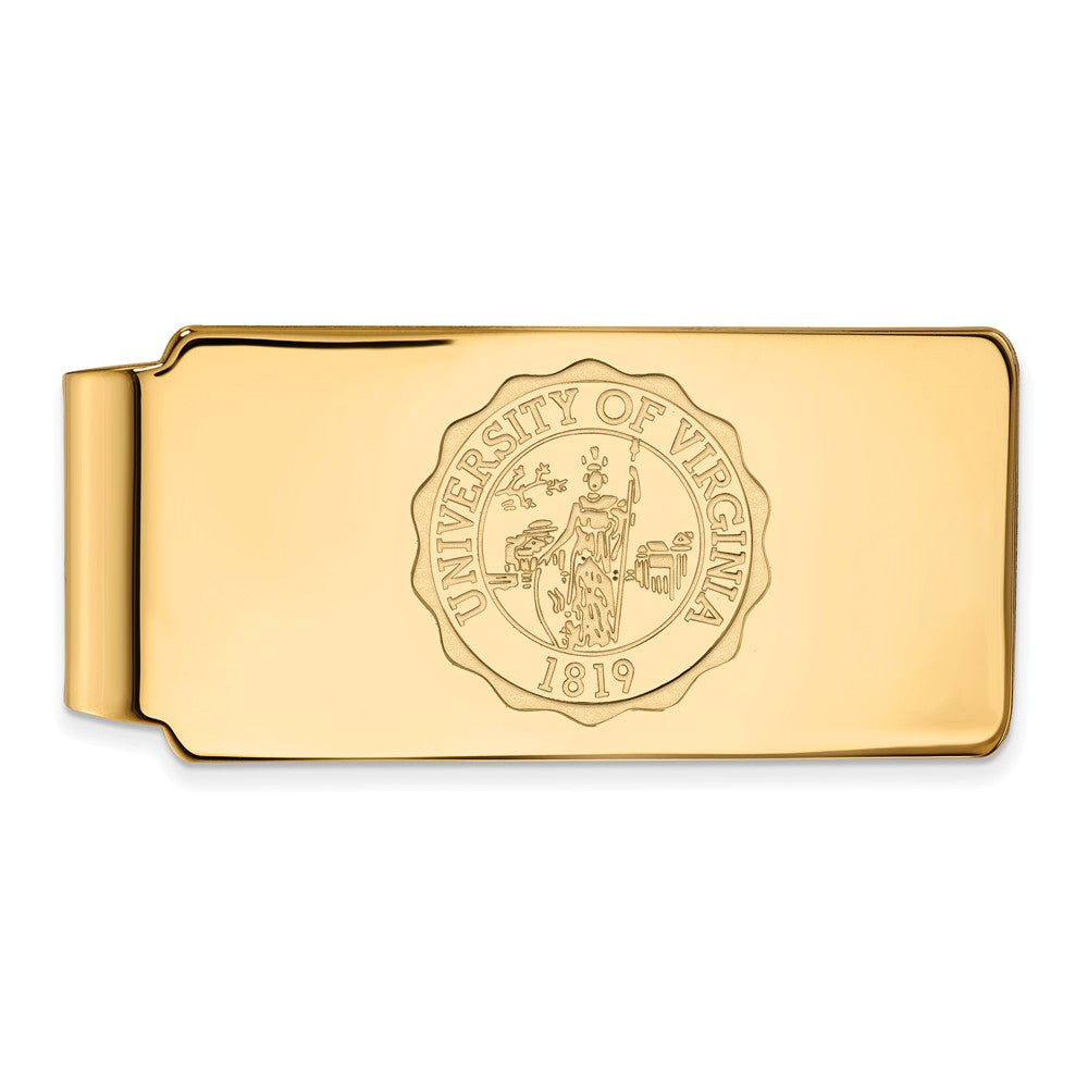 14k Gold Plated Silver U of Virginia Crest Money Clip, Item M10205 by The Black Bow Jewelry Co.
