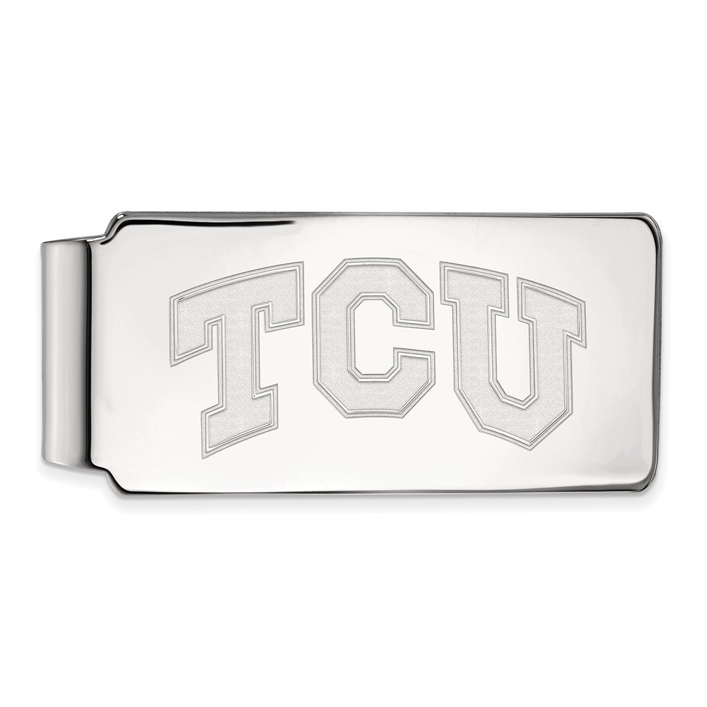 Sterling Silver Texas Christian U Money Clip, Item M10212 by The Black Bow Jewelry Co.