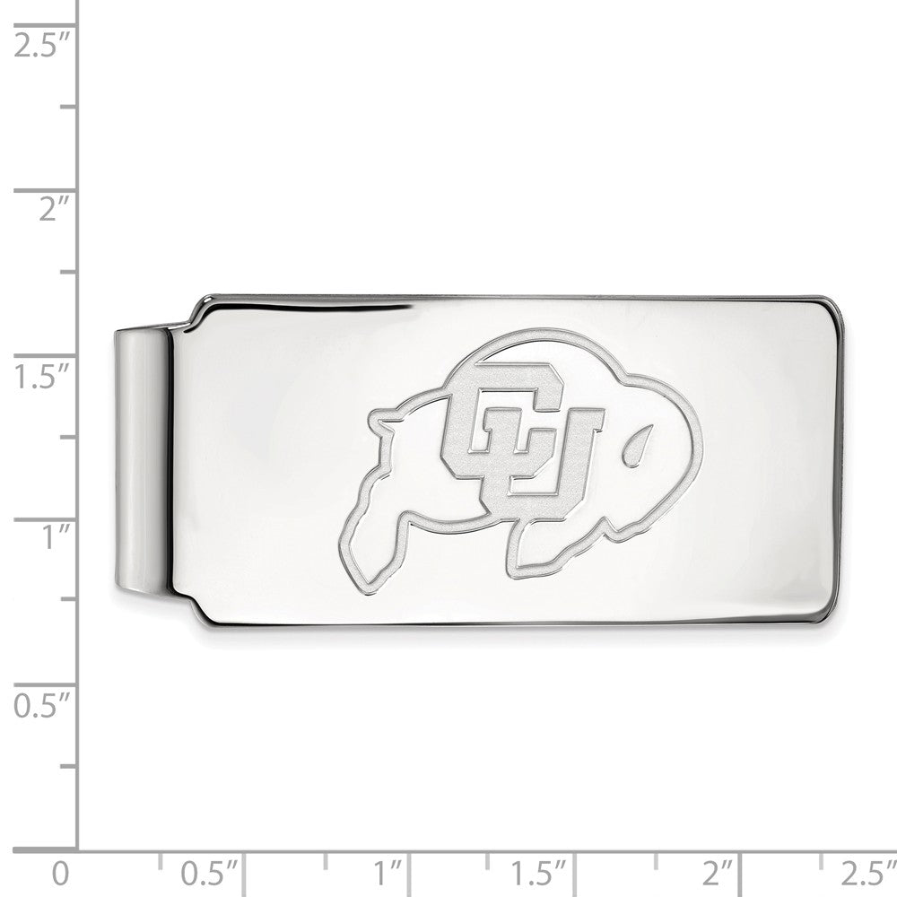 Alternate view of the Sterling Silver U of Colorado Money Clip by The Black Bow Jewelry Co.