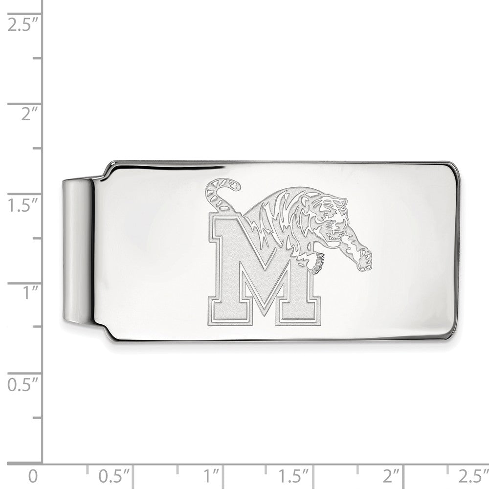 Alternate view of the Sterling Silver U of Memphis Money Clip by The Black Bow Jewelry Co.