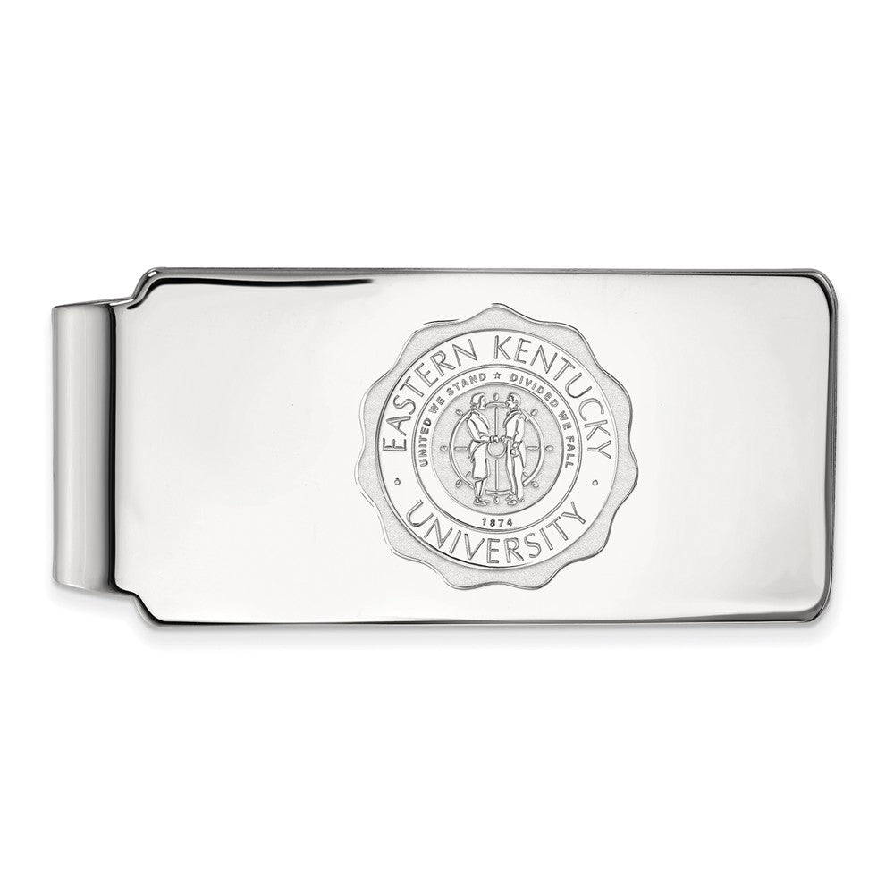Sterling Silver Eastern Kentucky U Crest Money Clip, Item M10237 by The Black Bow Jewelry Co.