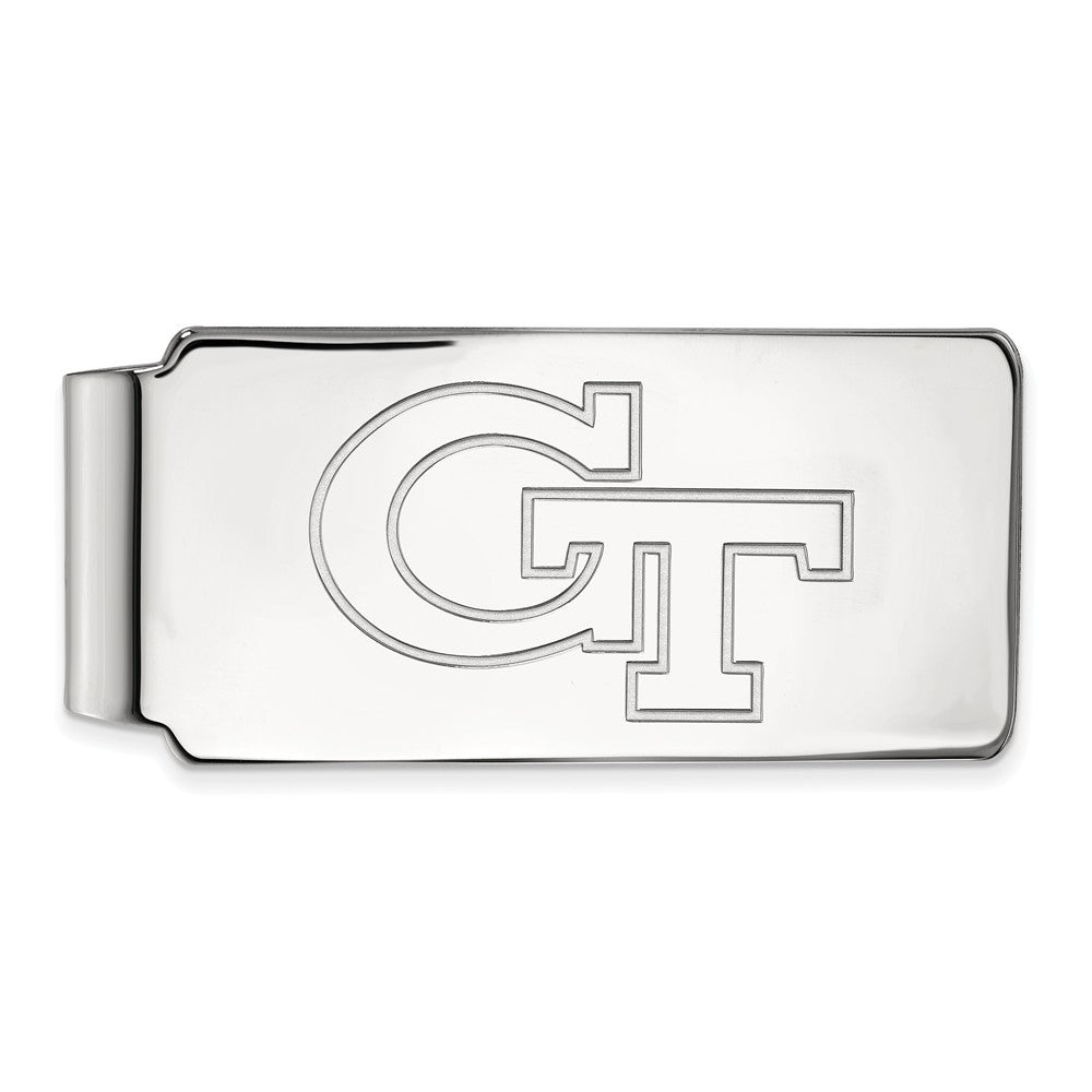 Sterling Silver Georgia Technology Money Clip, Item M10239 by The Black Bow Jewelry Co.