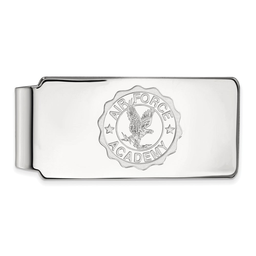 Sterling Silver United States Air Force Academy Crest Money Clip, Item M10291 by The Black Bow Jewelry Co.