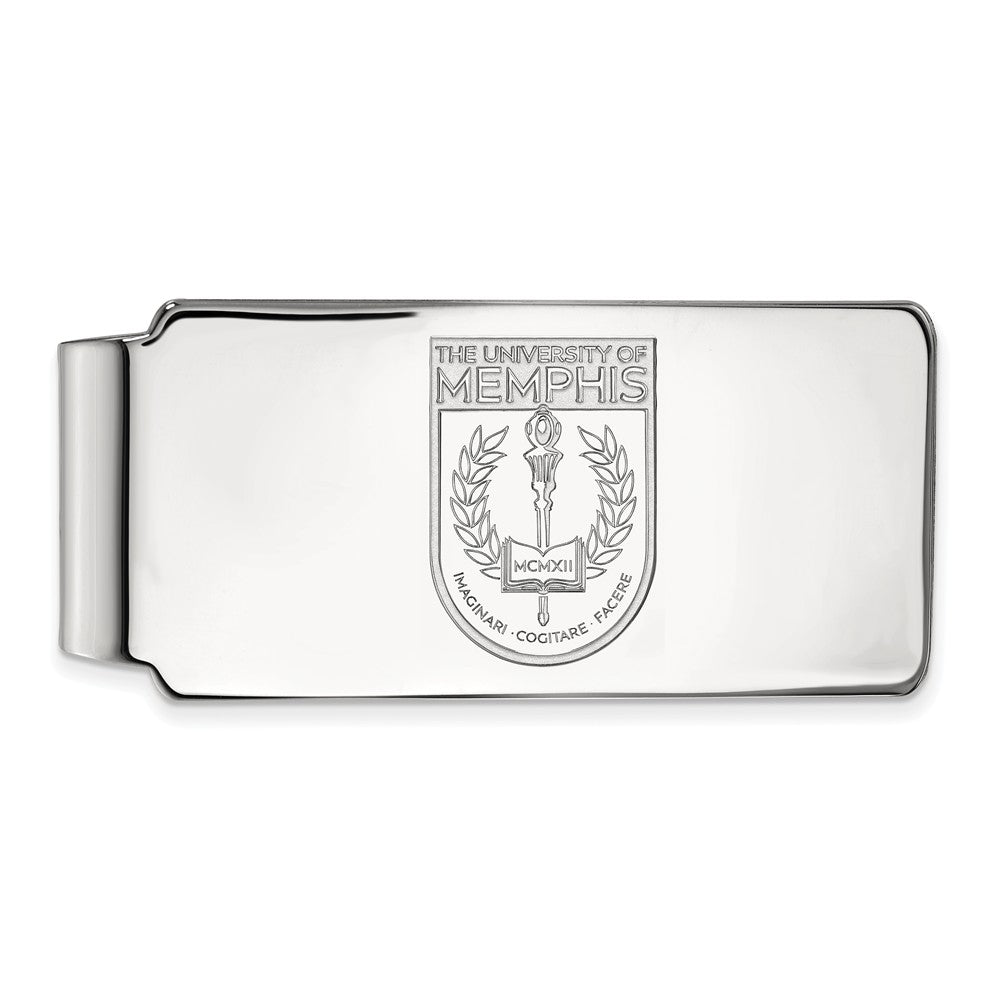 Sterling Silver U of Memphis Crest Money Clip, Item M10298 by The Black Bow Jewelry Co.