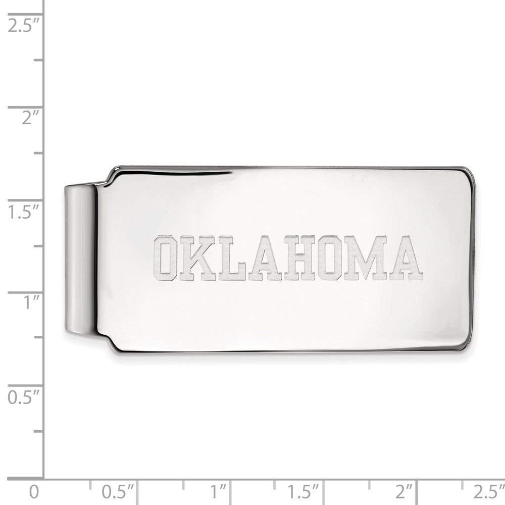 Alternate view of the Sterling Silver U of Oklahoma Money Clip by The Black Bow Jewelry Co.