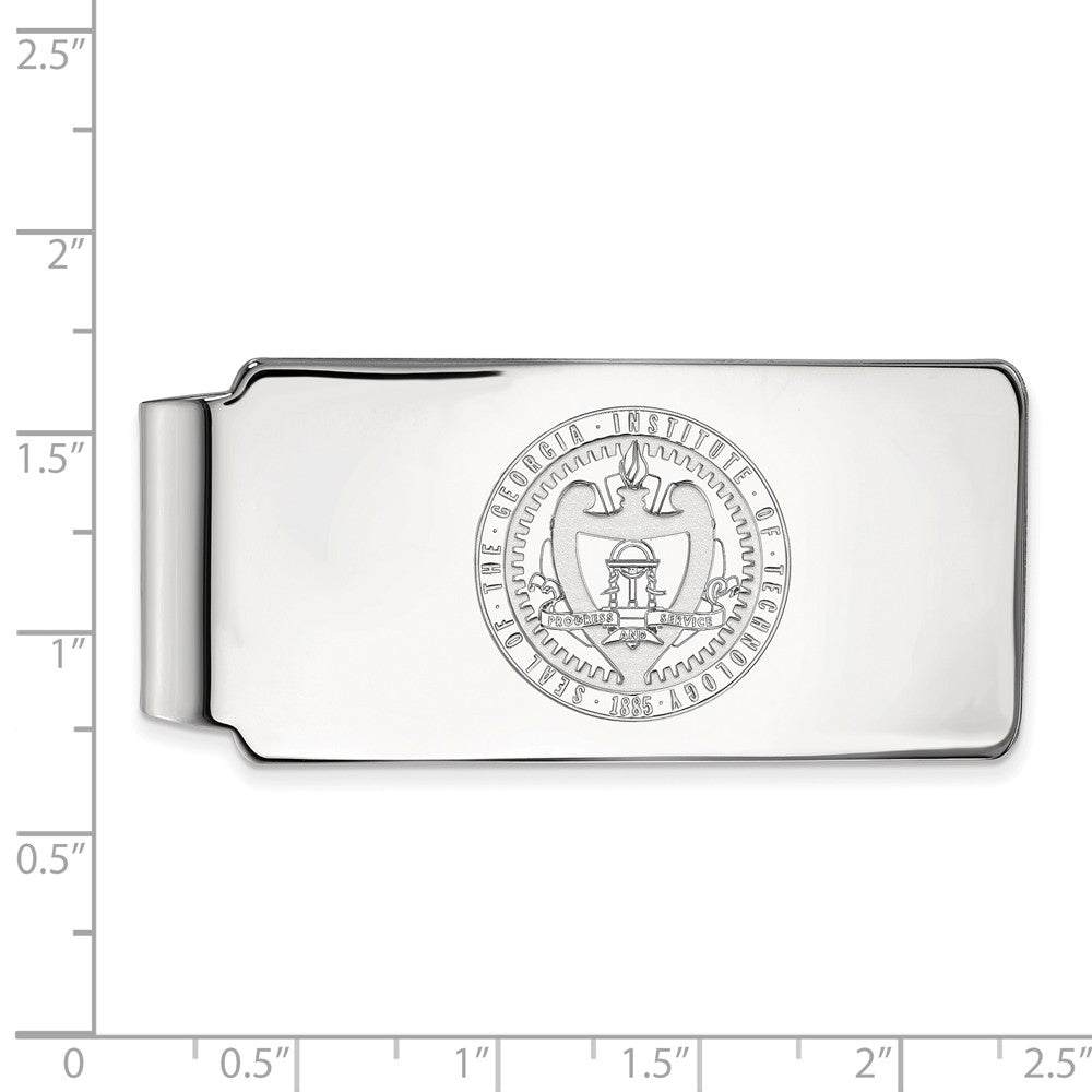 Alternate view of the Sterling Silver Georgia Technology Crest Money Clip by The Black Bow Jewelry Co.