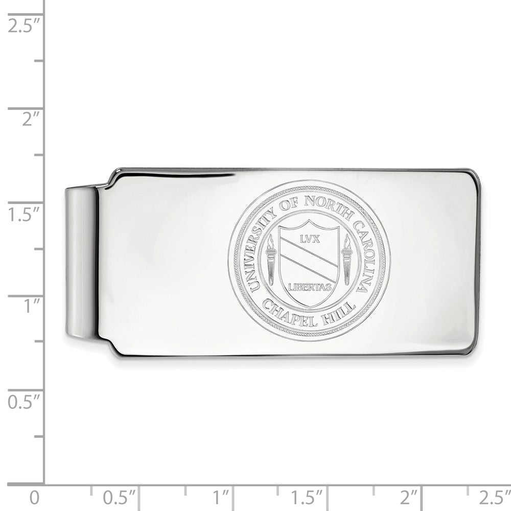 Alternate view of the Sterling Silver U of North Carolina Crest Money Clip by The Black Bow Jewelry Co.