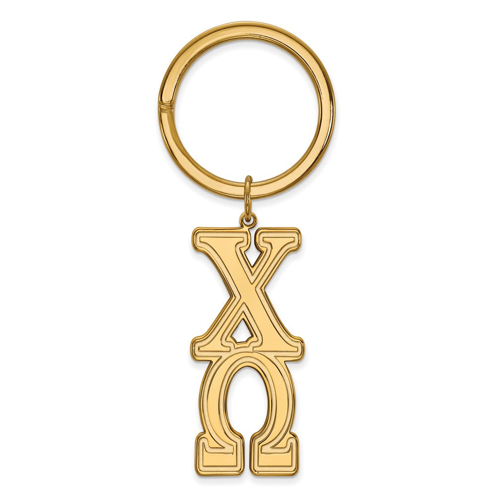 14K Plated Silver Chi Omega Key Chain, Item M10336 by The Black Bow Jewelry Co.