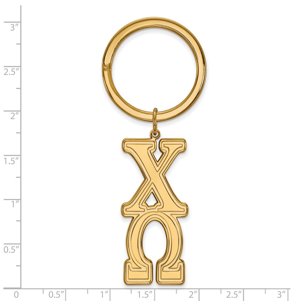 Alternate view of the 14K Plated Silver Chi Omega Key Chain by The Black Bow Jewelry Co.