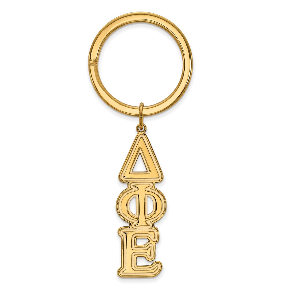 14K Plated Silver Delta Phi Epsilon Key Chain, Item M10339 by The Black Bow Jewelry Co.