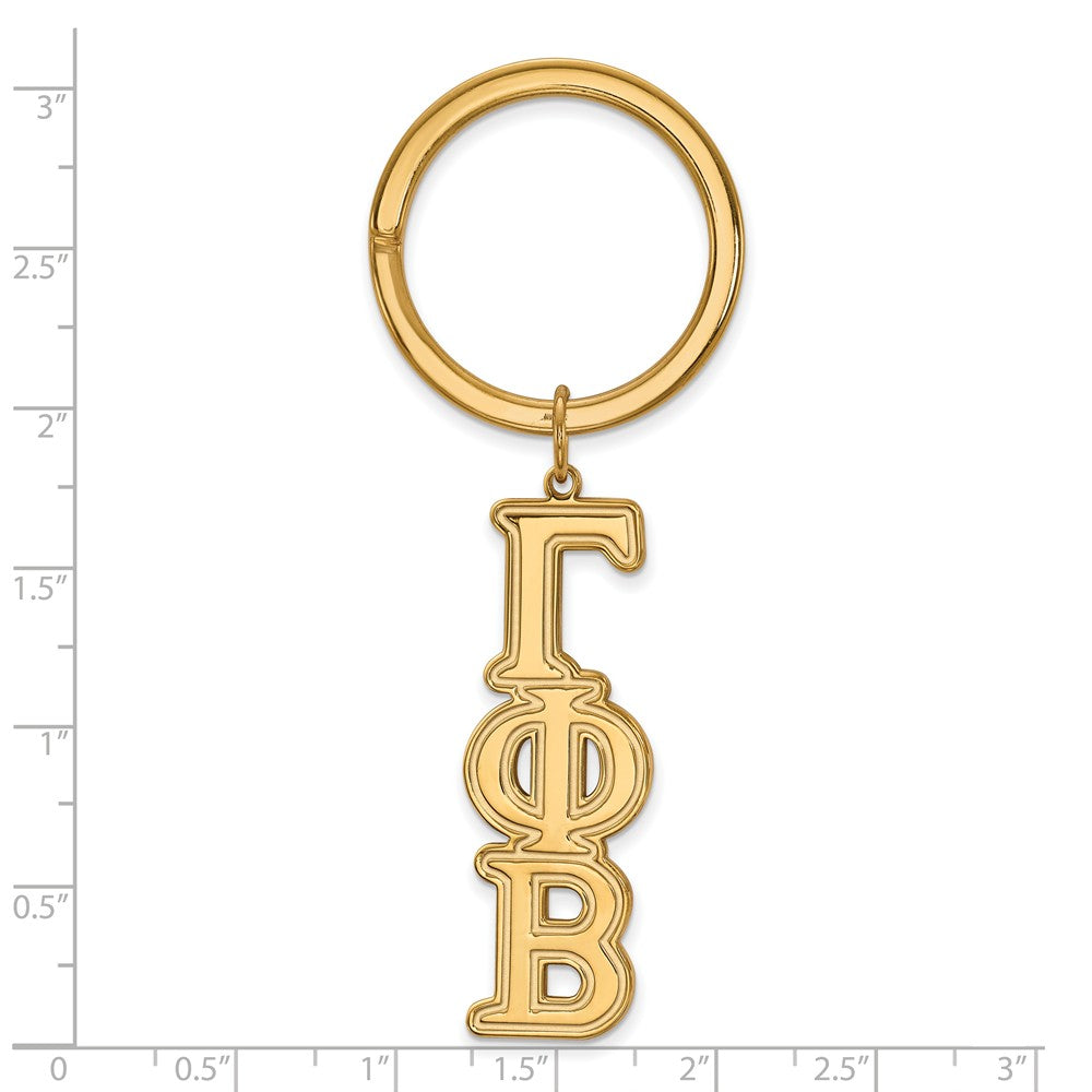 Alternate view of the 14K Plated Silver Gamma Phi Beta Key Chain by The Black Bow Jewelry Co.