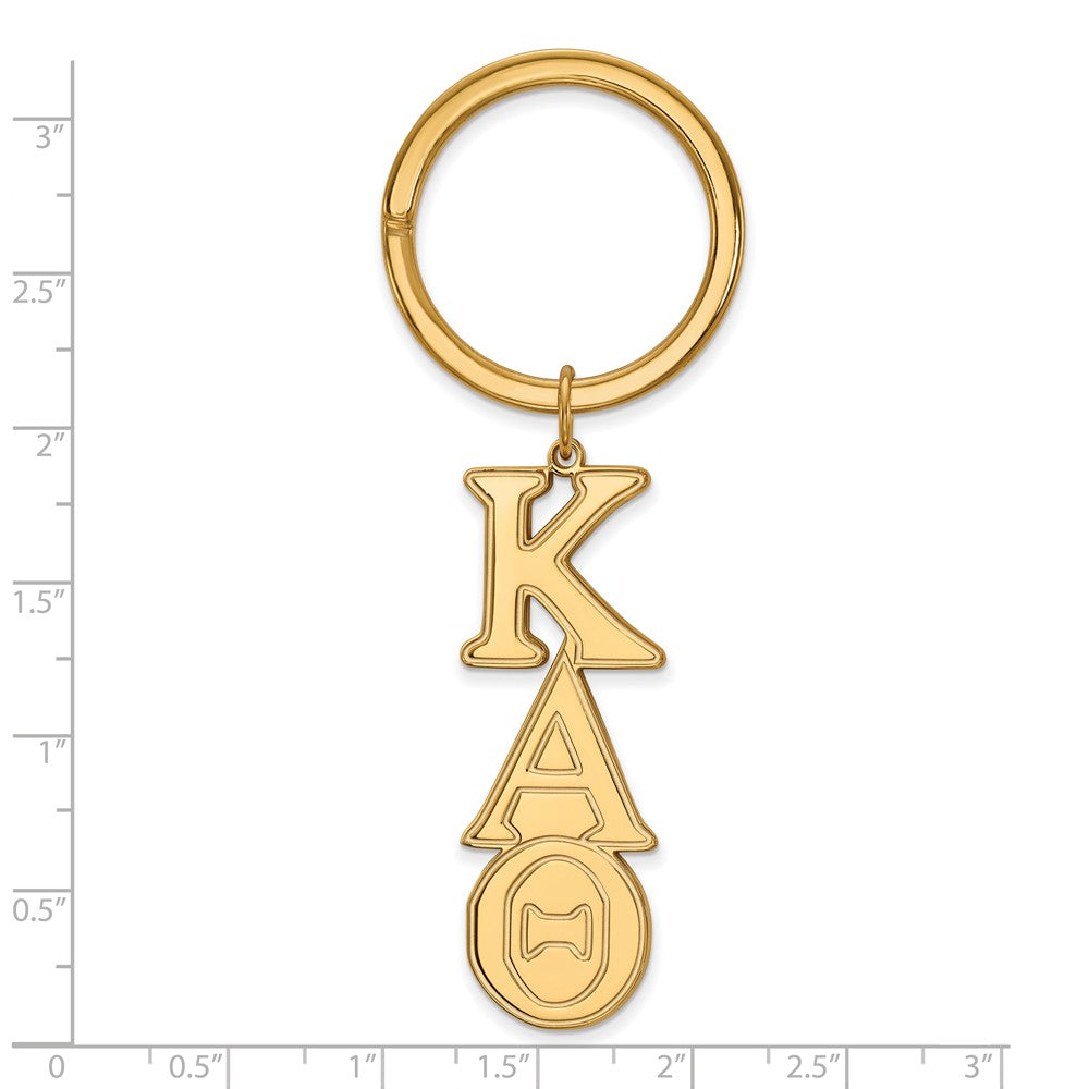 Alternate view of the 14K Plated Silver Kappa Alpha Theta Key Chain by The Black Bow Jewelry Co.