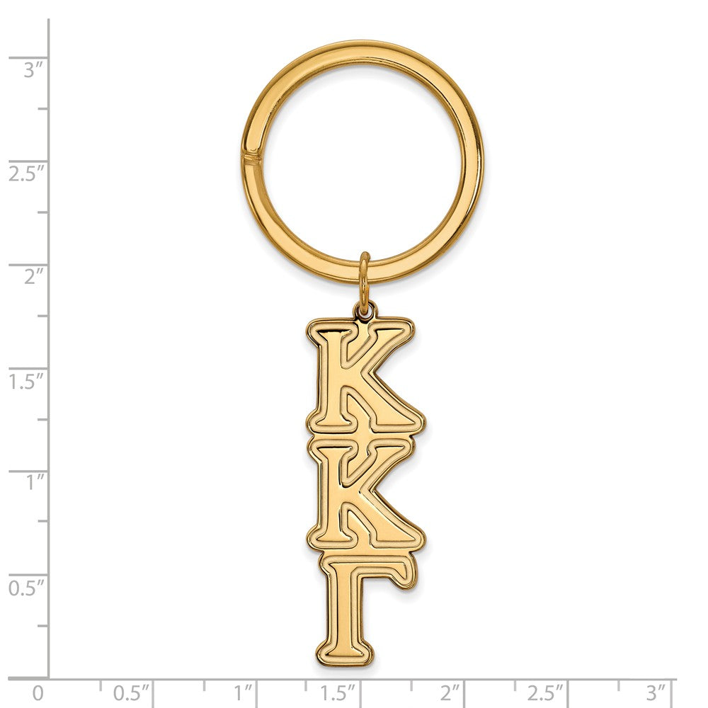 Alternate view of the 14K Plated Silver Kappa Kappa Gamma Key Chain by The Black Bow Jewelry Co.