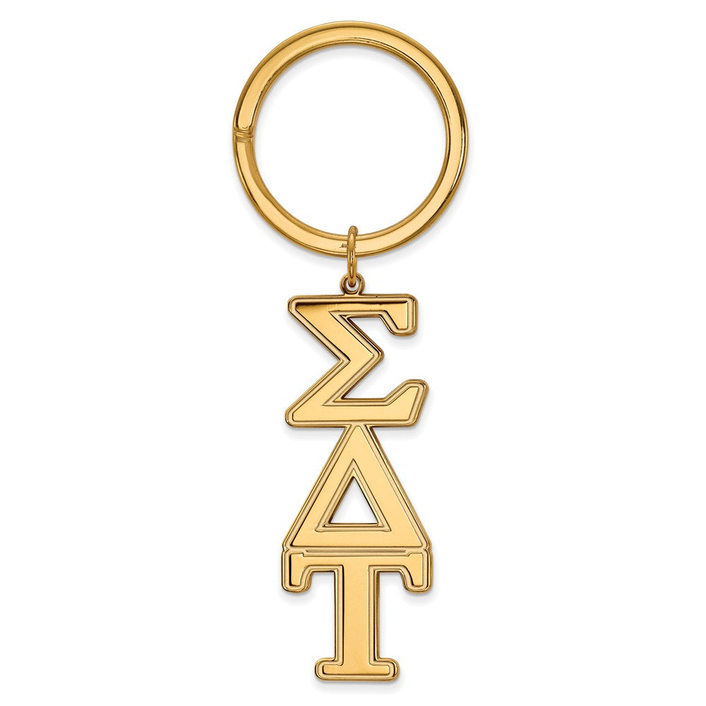 14K Plated Silver Sigma Delta Tau Key Chain, Item M10347 by The Black Bow Jewelry Co.