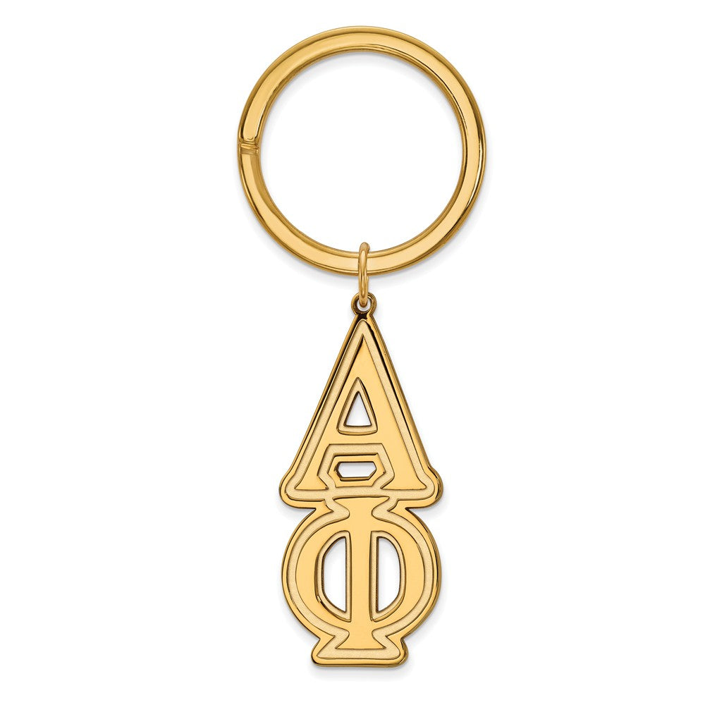 14K Plated Silver Alpha Phi Key Chain, Item M10354 by The Black Bow Jewelry Co.