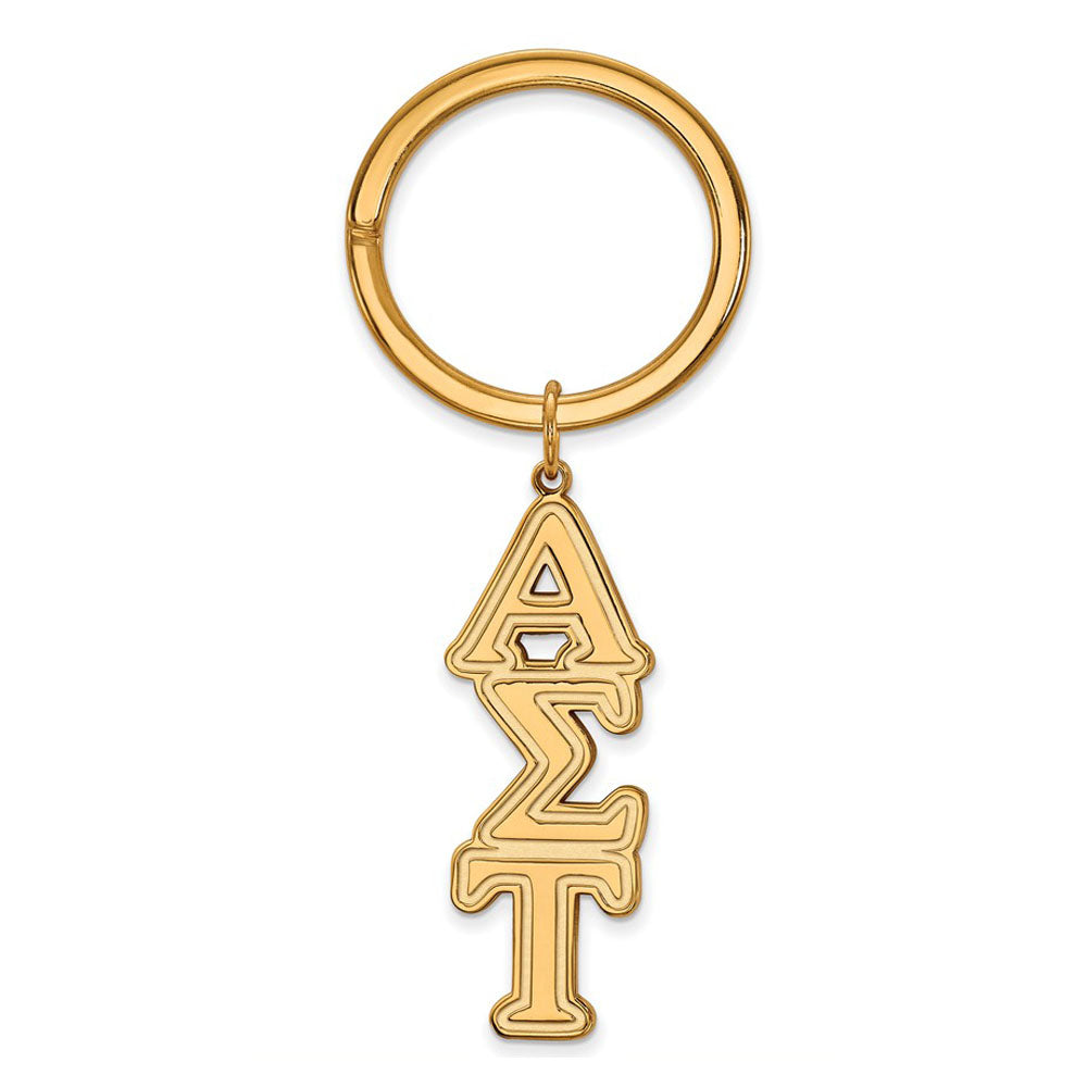 14K Plated Silver Alpha Sigma Tau Key Chain, Item M10355 by The Black Bow Jewelry Co.