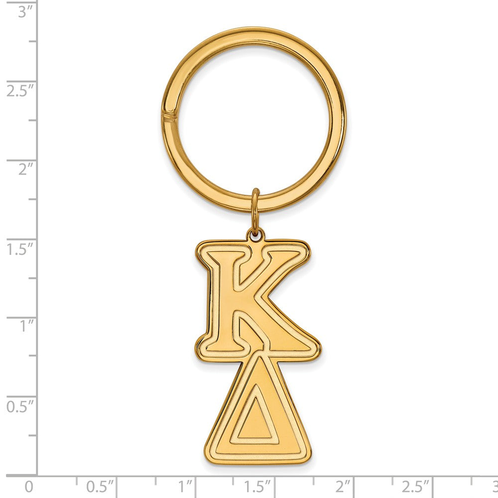 Alternate view of the 14K Plated Silver Kappa Delta Key Chain by The Black Bow Jewelry Co.