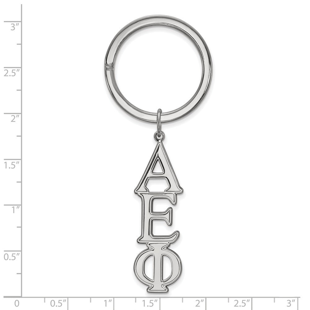 Alternate view of the Sterling Silver Alpha Epsilon Phi Key Chain by The Black Bow Jewelry Co.