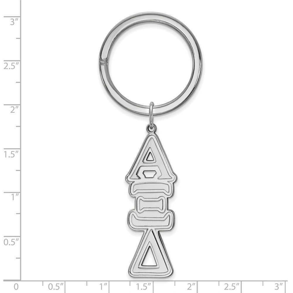 Alternate view of the Sterling Silver Alpha Xi Delta Key Chain by The Black Bow Jewelry Co.