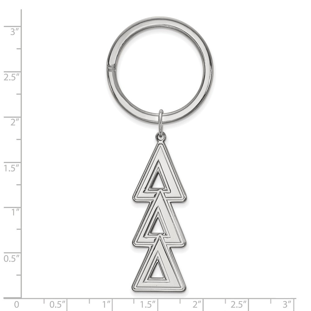 Alternate view of the Sterling Silver Delta Delta Delta Key Chain by The Black Bow Jewelry Co.