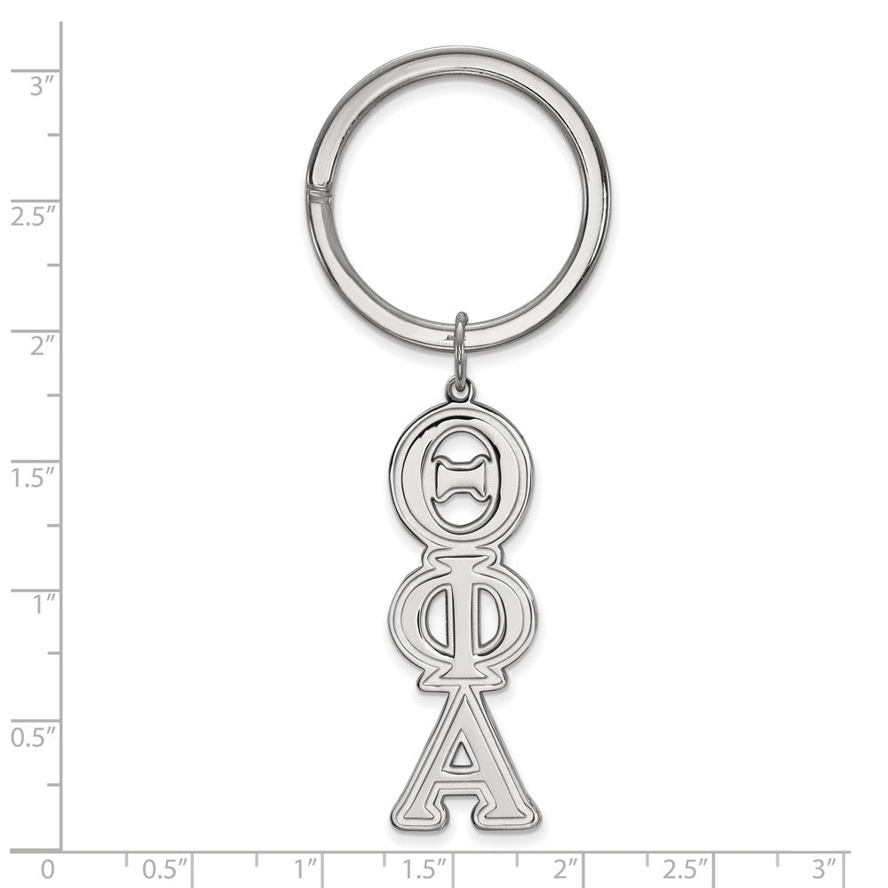 Alternate view of the Sterling Silver Theta Phi Alpha Key Chain by The Black Bow Jewelry Co.