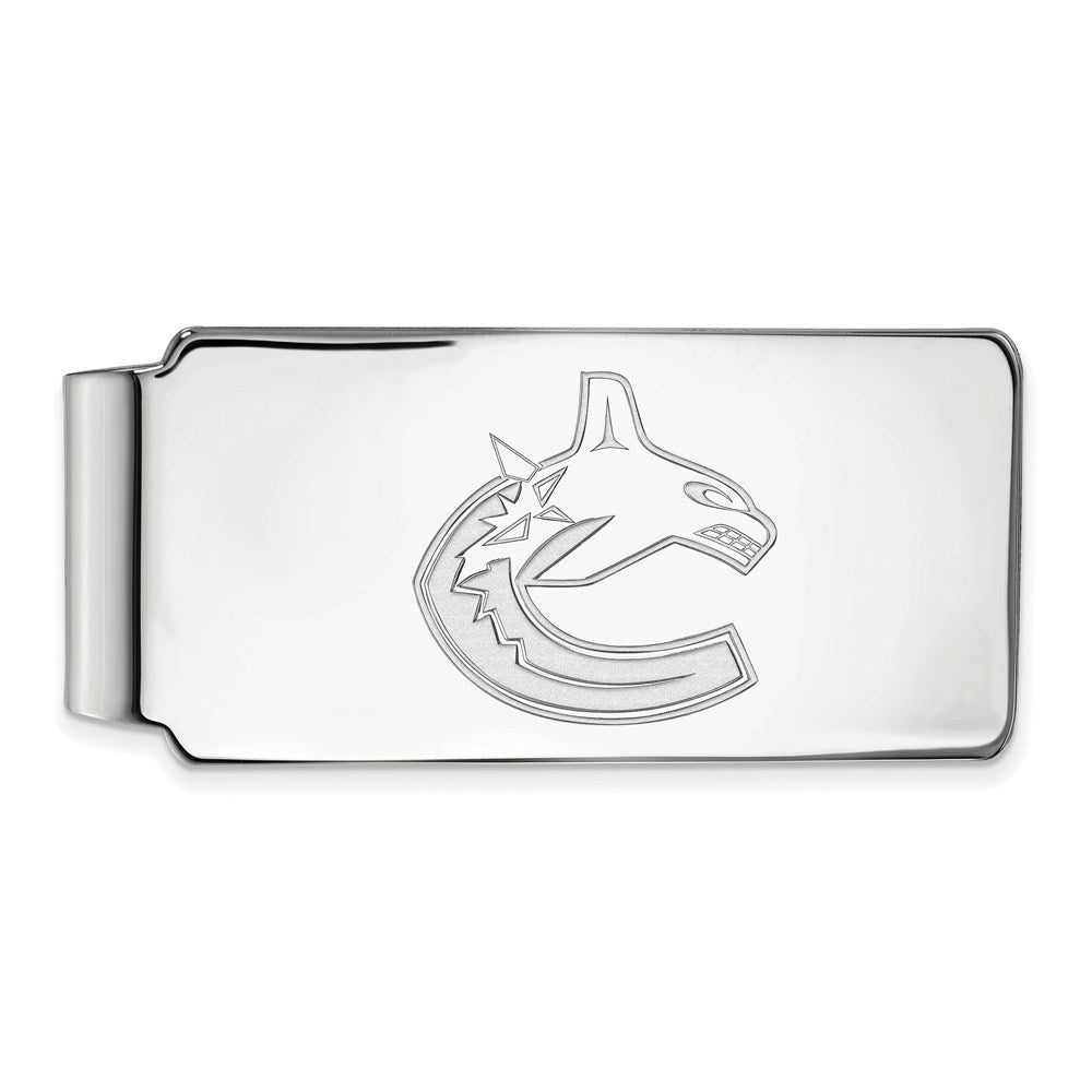 10k White Gold NHL Vancouver Canucks Money Clip, Item M10401 by The Black Bow Jewelry Co.