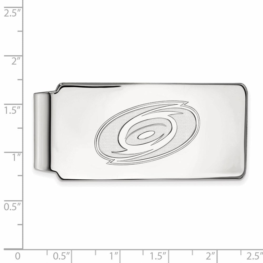 Alternate view of the 10k White Gold NHL Carolina Hurricanes Money Clip by The Black Bow Jewelry Co.