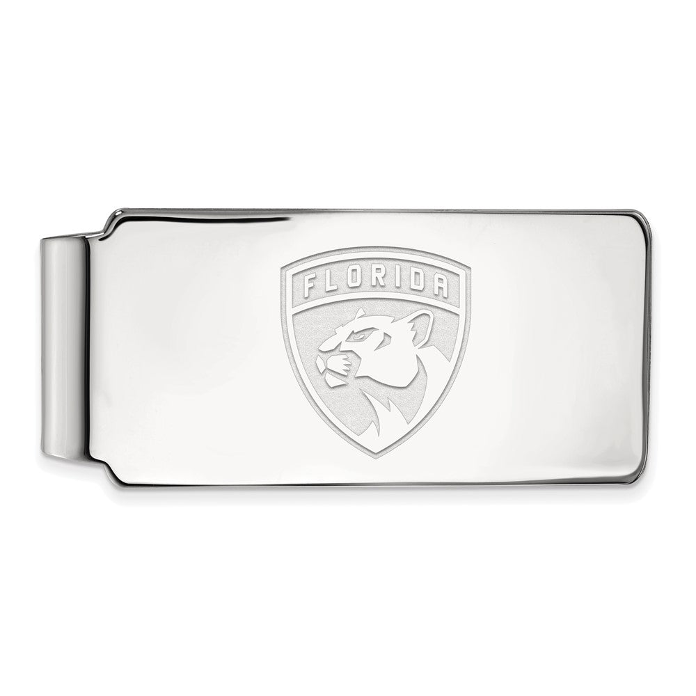 10k White Gold NHL Florida Panthers Money Clip, Item M10405 by The Black Bow Jewelry Co.