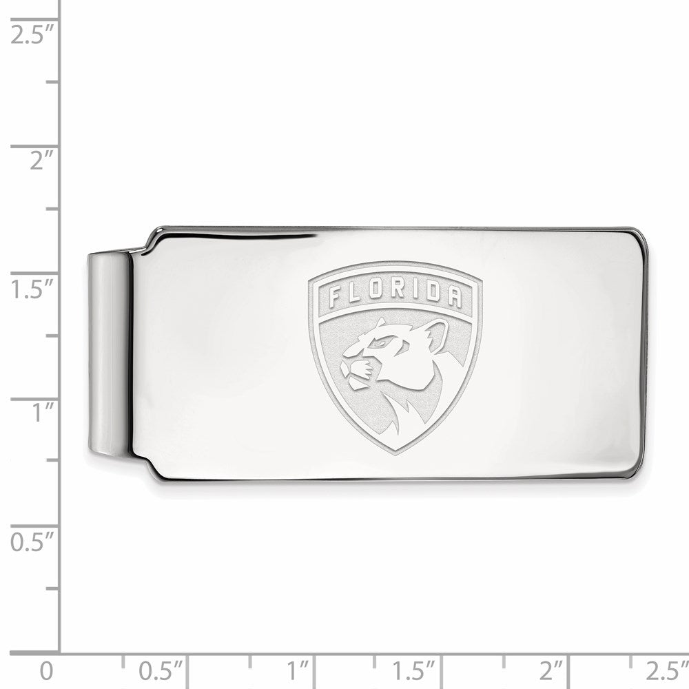 Alternate view of the 10k White Gold NHL Florida Panthers Money Clip by The Black Bow Jewelry Co.