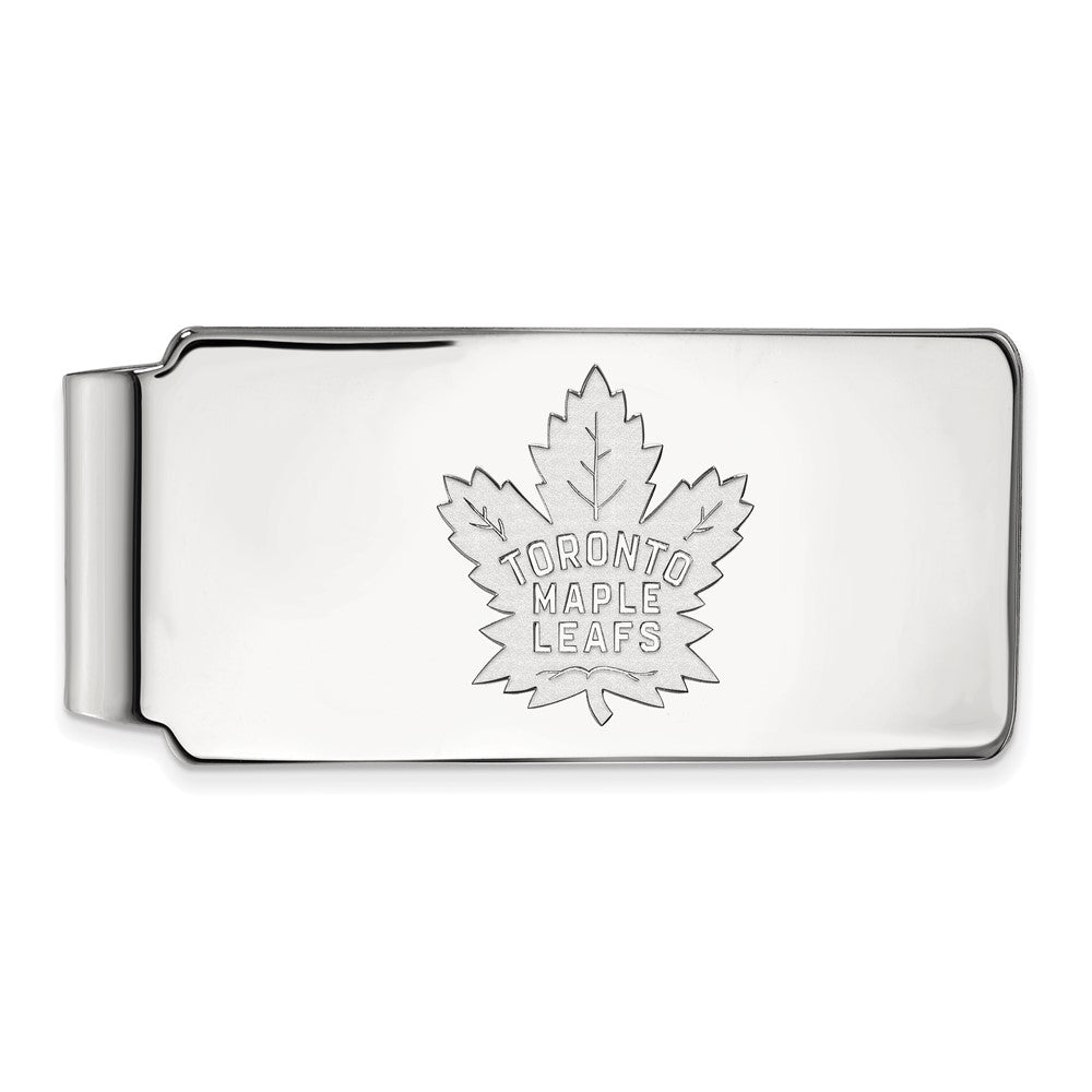 10k White Gold NHL Toronto Maple Leafs Money Clip, Item M10412 by The Black Bow Jewelry Co.