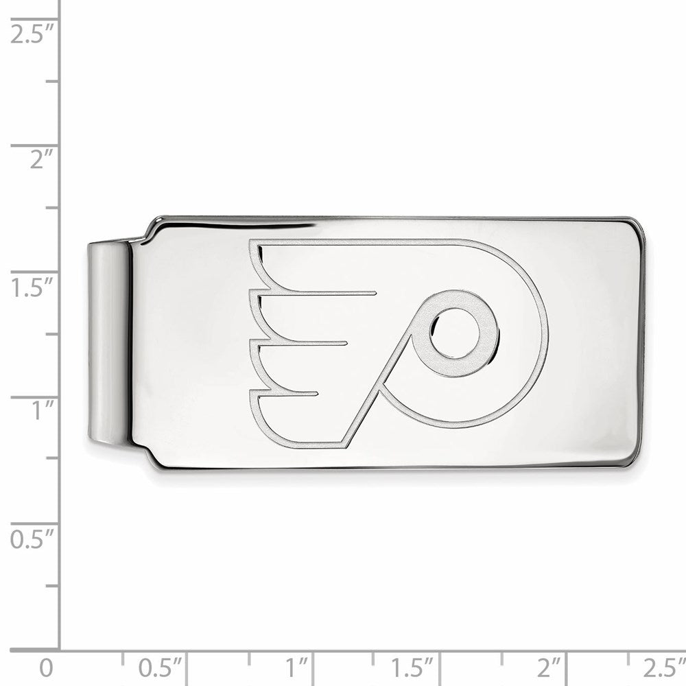 Alternate view of the 10k White Gold NHL Philadelphia Flyers Money Clip by The Black Bow Jewelry Co.