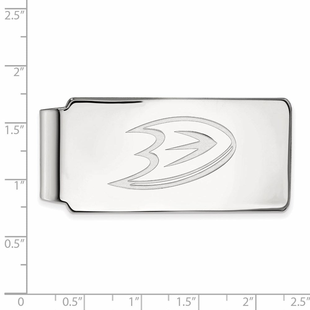 Alternate view of the 10k White Gold NHL Anaheim Ducks Money Clip by The Black Bow Jewelry Co.
