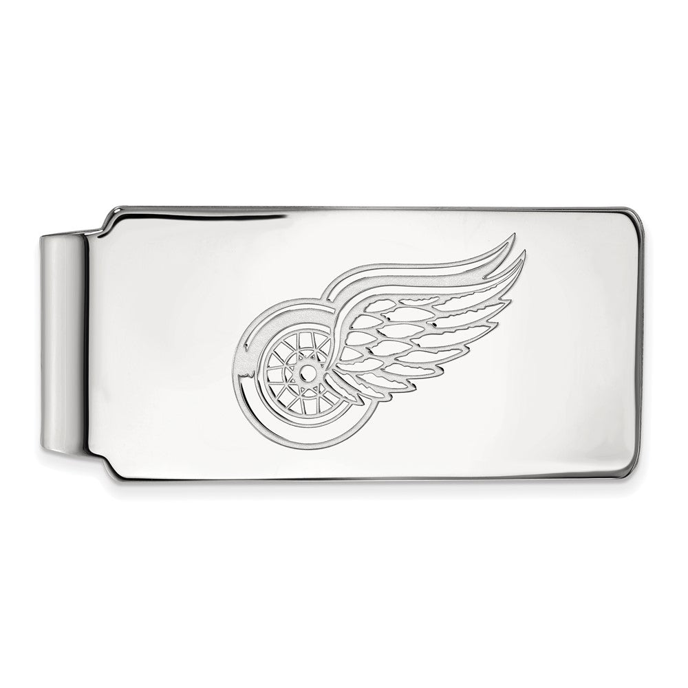 10k White Gold NHL Detroit Red Wings Money Clip, Item M10424 by The Black Bow Jewelry Co.